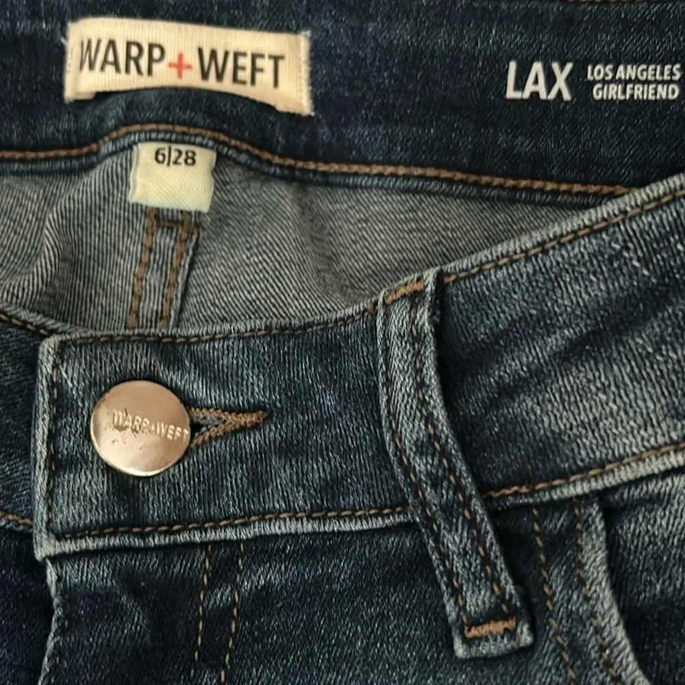 Wrap‎ Weft Womens High Rise Straight Leg Stretch Jeans Dark Wash Size 6 28